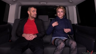 The rescued blonde helps a stranger in the van with her impeccable virtues